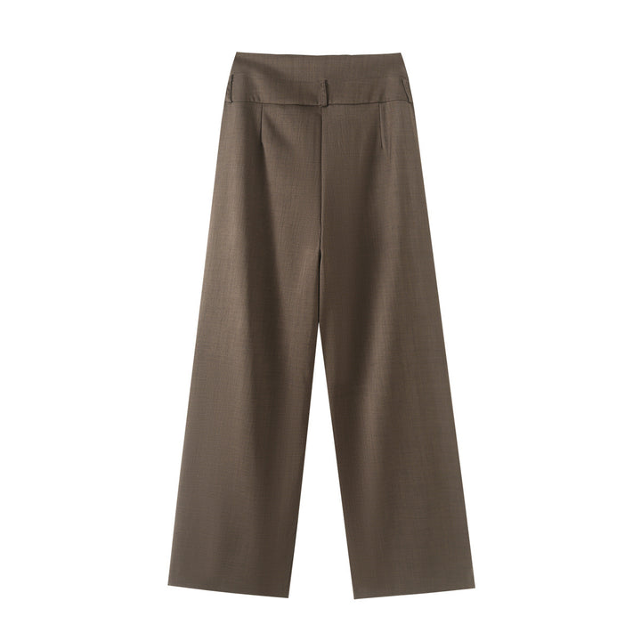 Women nan cropped lapel blazer set with short jacket and high-waist wide-leg pants Mune Fashion