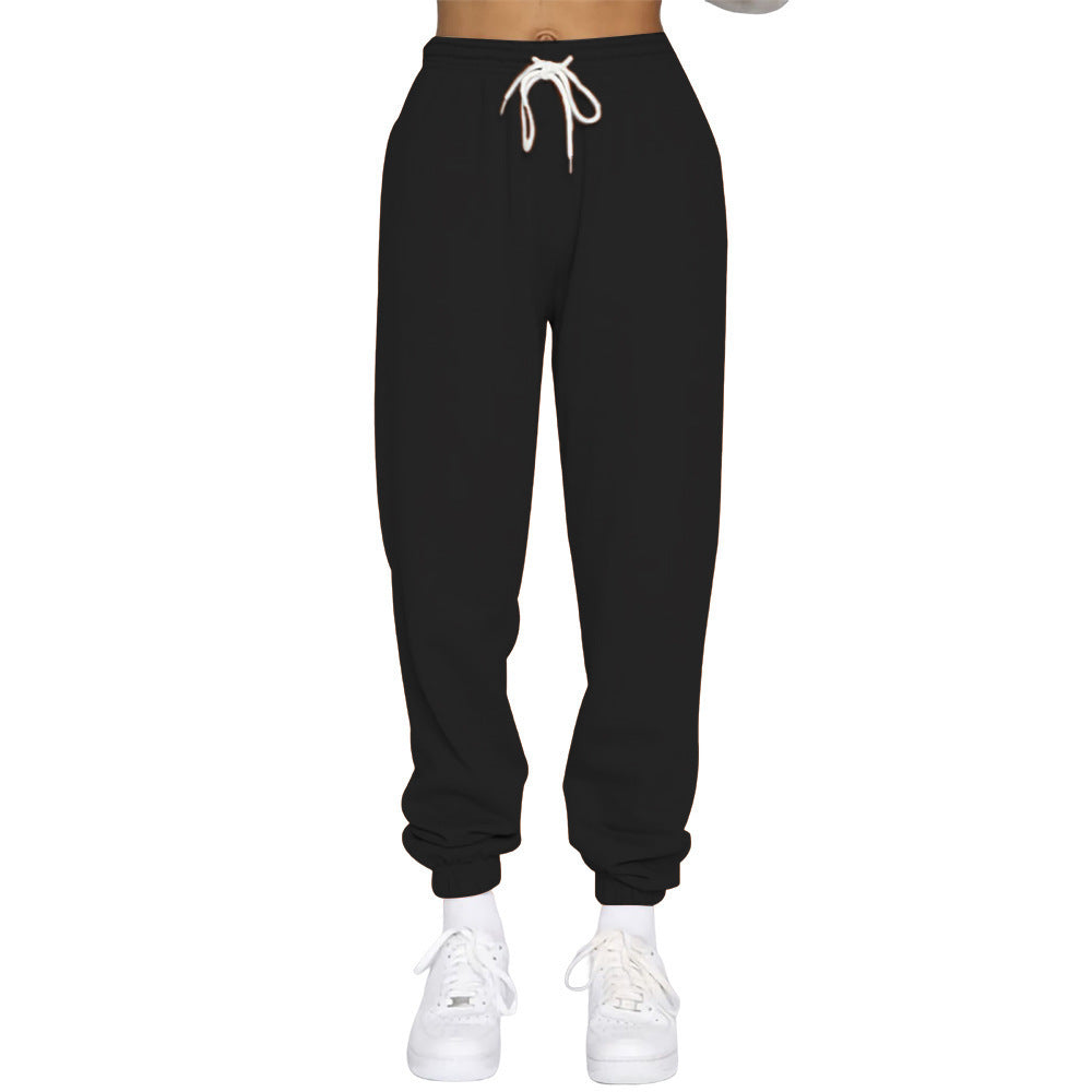 Women nan High-Waist Relax-Jogging Pants with elastic comfort waistband, drawstring and ribbed ankle cuffs Mune Fashion