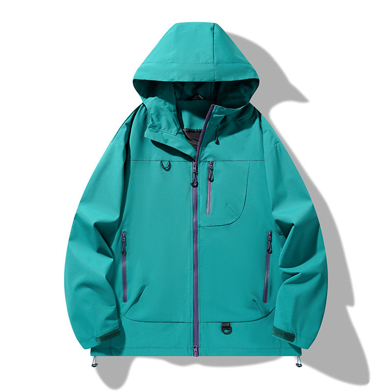 Men's nano waterproof softshell hooded jacket with welded seams, concealed chest pocket, and adjustable hem Mune Fashion