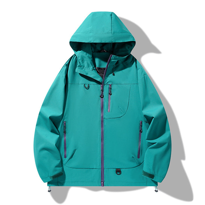 Men's nano waterproof softshell hooded jacket with welded seams, concealed chest pocket, and adjustable hem Mune Fashion