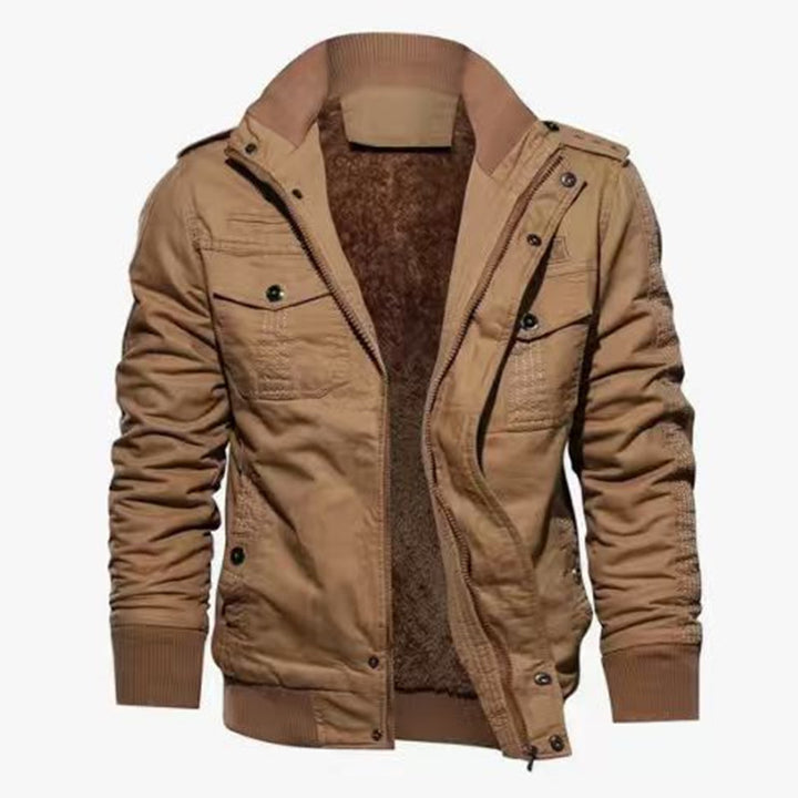 Men's thermal lined military field jacket with stand-up collar Mune Fashion