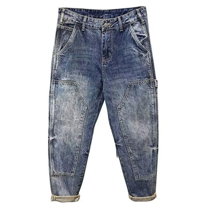 Men's Casual Cargo Jeans with Creative Details Mune Fashion
