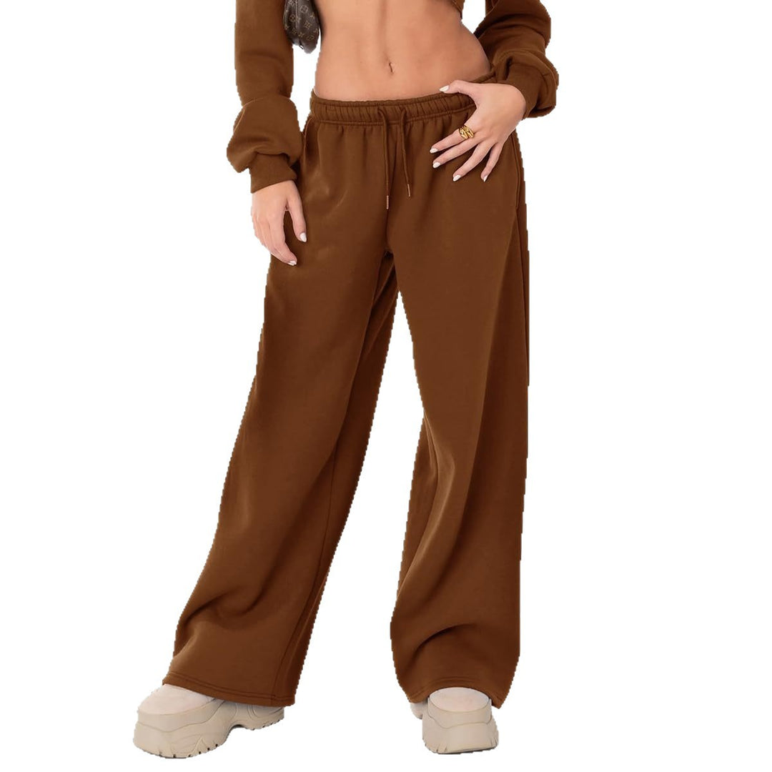 Women's nan relaxed-fit wide-leg sweatpants with high comfort waistband drawstring and concealed side pockets Mune Fashion