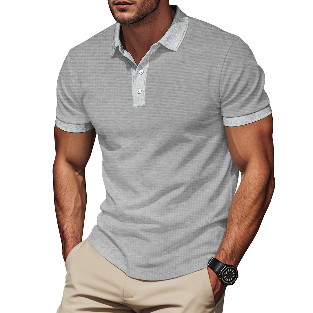 Men's elegant structured polo shirt with Kent collar, short button placket and breathable stretch jersey Mune Fashion