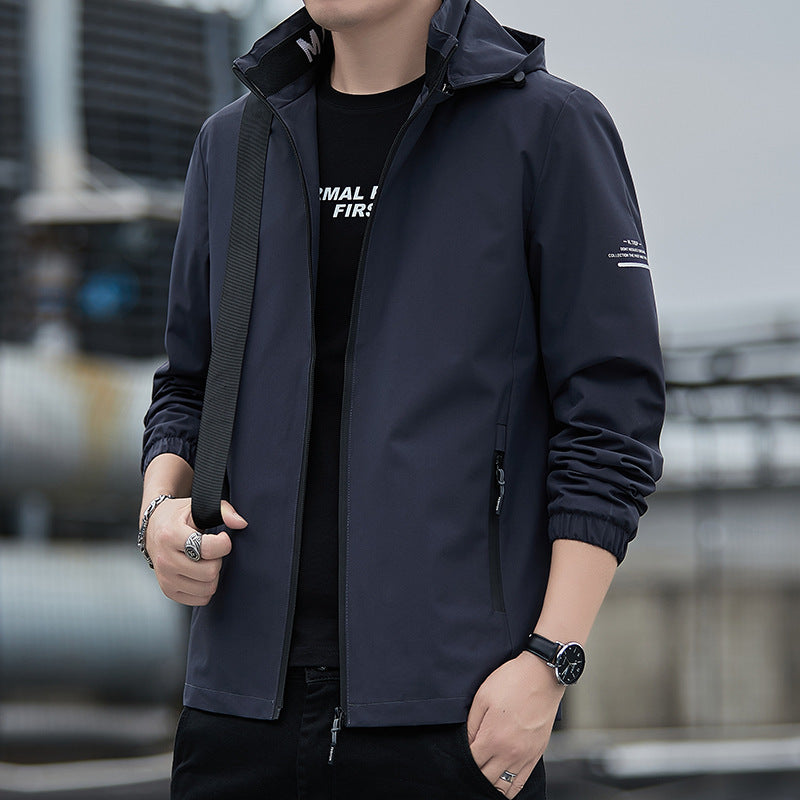 Men's Breathable Windbreaker with Adjustable Hood Mune Fashion