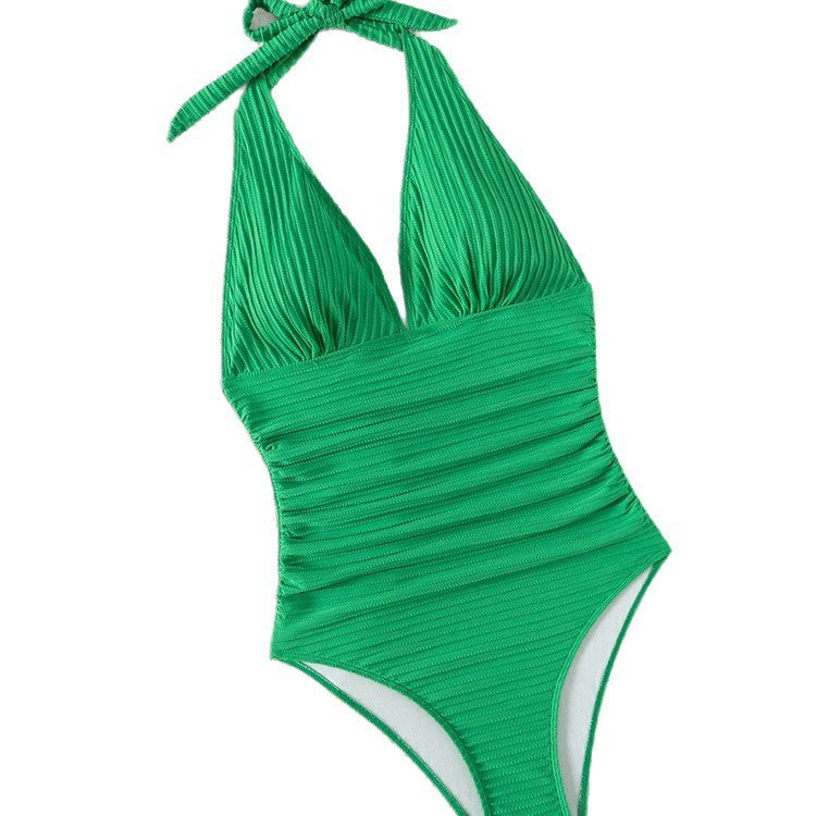 Women's One-Piece Swimsuit with Trendy Ribbed Design Mune Fashion