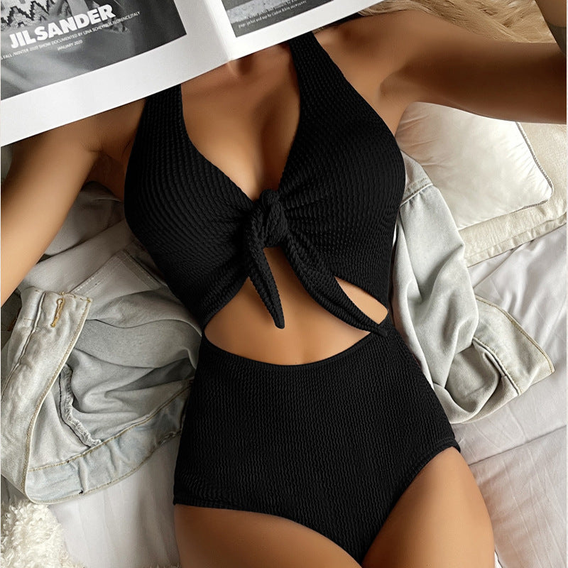 Women's High-Cut Swimsuit with Knot Detail Mune Fashion