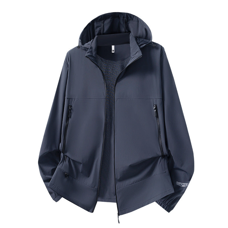 Men's Lightweight Softshell Transition Jacket with Hood, wind and water-repellent shell & adjustable drawstring hem Mune Fashion