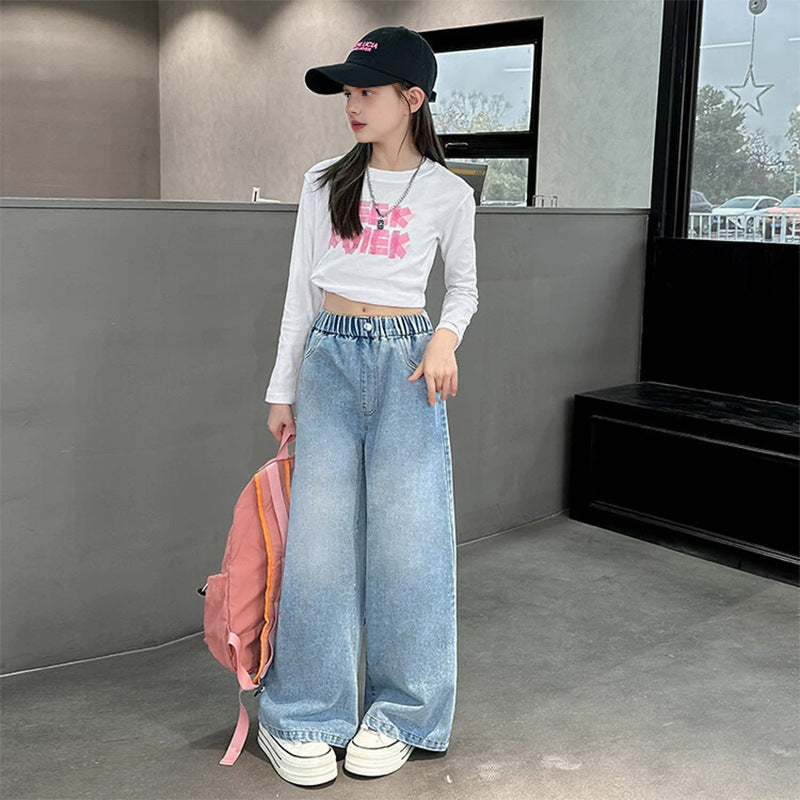 Women wide jeans with elastic waistband Mune Fashion