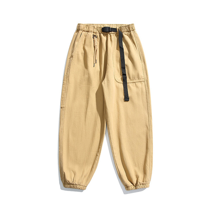 Men's Loose Cargo Jogging Pants with Elastic Waistband Drawstring and Utility Pockets Mune Fashion