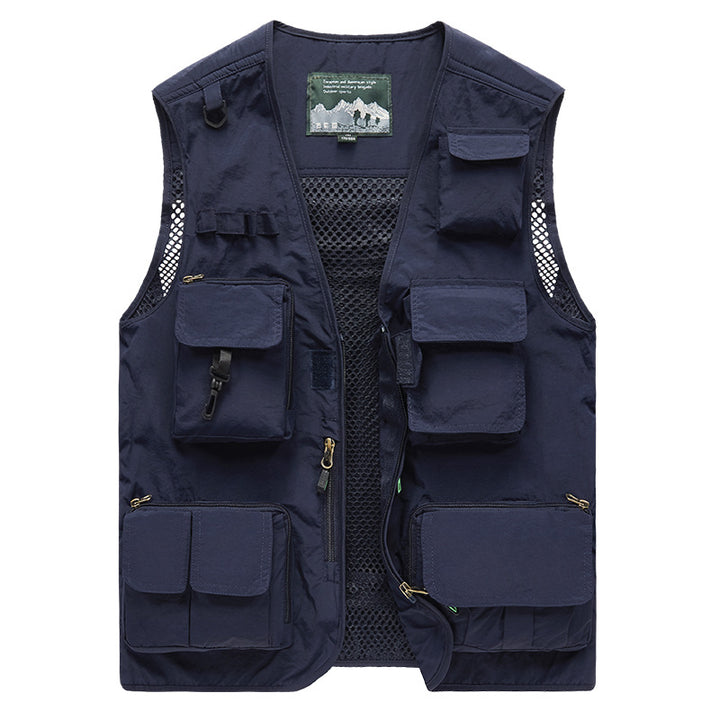 Men's Multi-functional Fishing and Outdoor Vest with Mesh Back and Multiple Pockets Mune Fashion