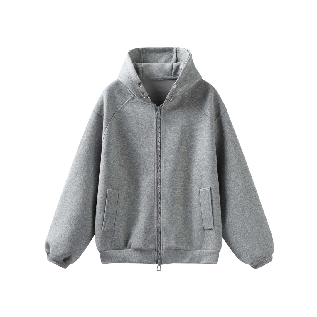 Unisex Oversize Hoodie Jacket with High Collar, Two-Way Zipper and Integrated Insert Pockets Mune Fashion