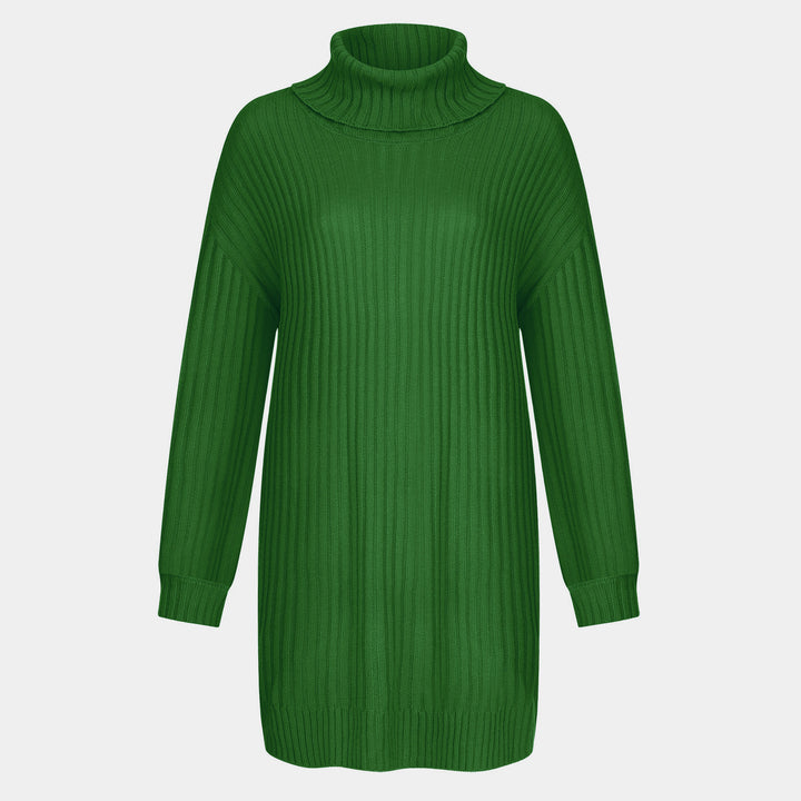Women's Ribbed Turtleneck Tunic with Boxy Oversized Fit Mune Fashion