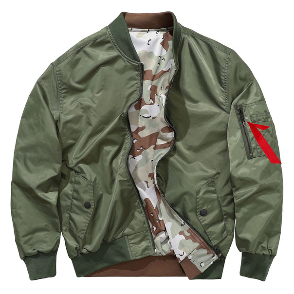 Men's  MA-1 flight bomber jacket with camouflage lining sleeve utility pocket Mune Fashion
