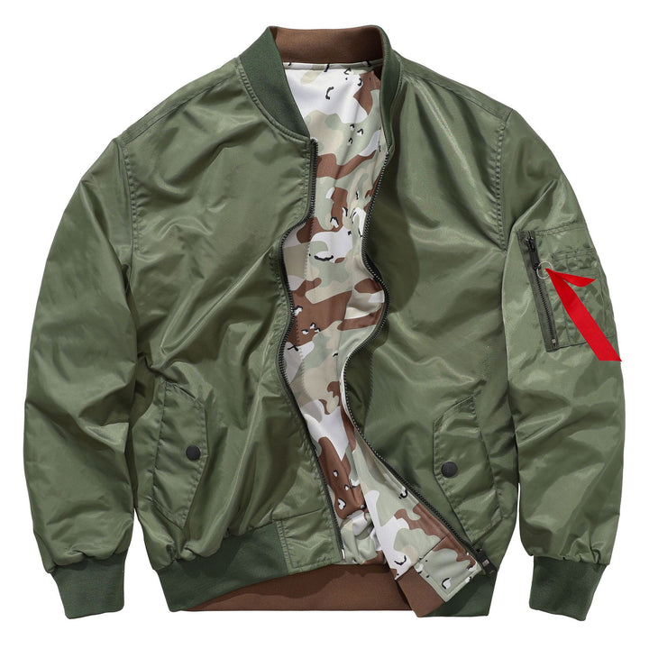 Men's  MA-1 flight bomber jacket with camouflage lining sleeve utility pocket Mune Fashion