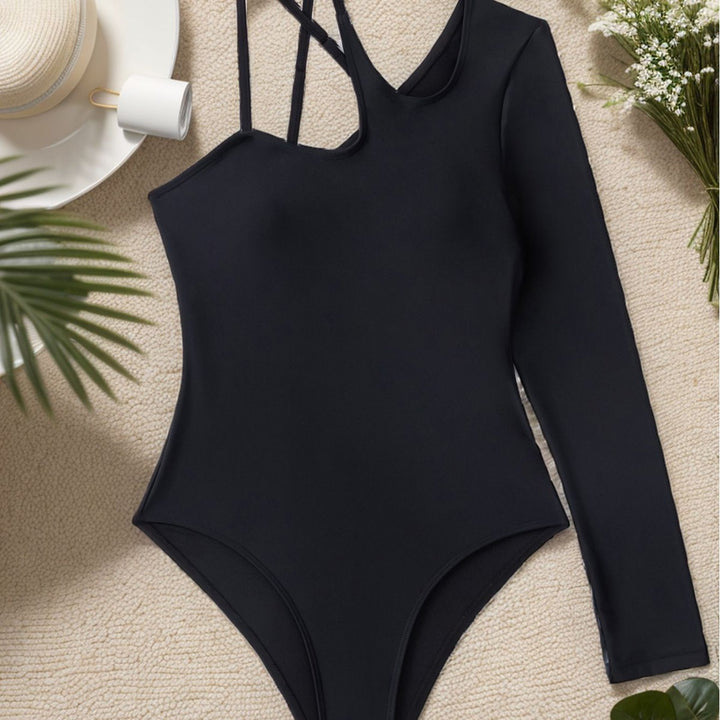 Women Asymmetric One-Piece with Long Sleeve Mune Fashion
