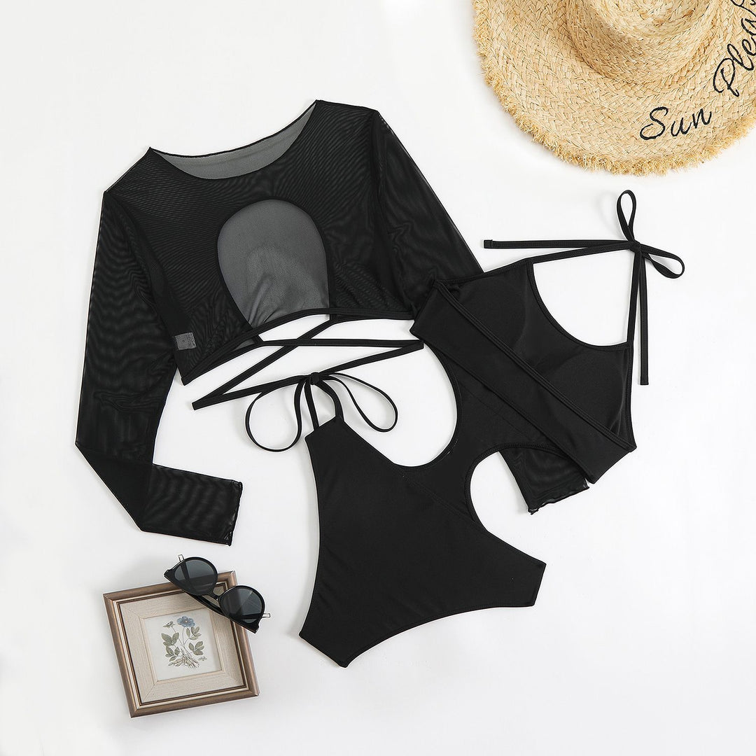 Ladies Crop Top Bikini Set with stylish cover-up Mune Fashion