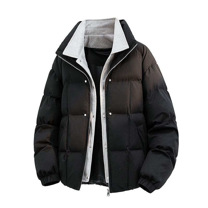 Men's Padded Quilted Jacket with Thermal Lining and High Collar Mune Fashion