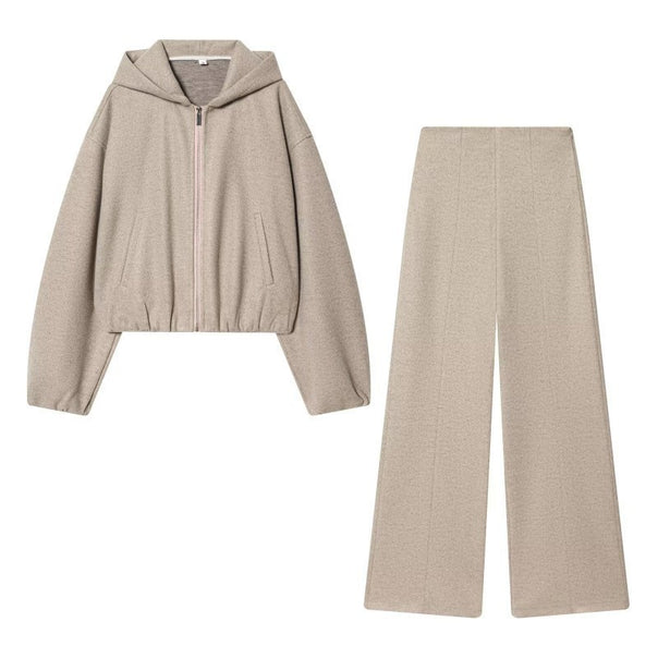 Women 30+ High-waisted wide Palazzo pants made of wool blend with crease Mune Fashion