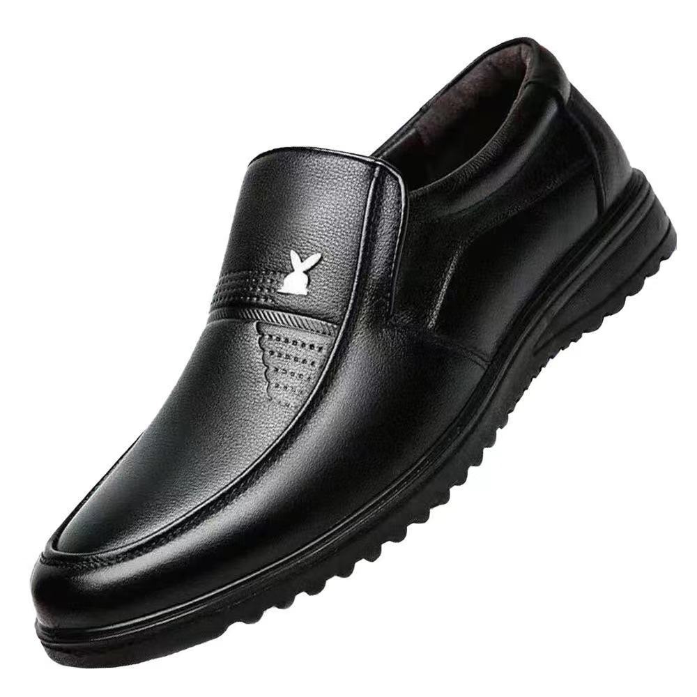 Men's Elegant Leather-Look Slip-On with Non-Slip Profile Sole Mune Fashion