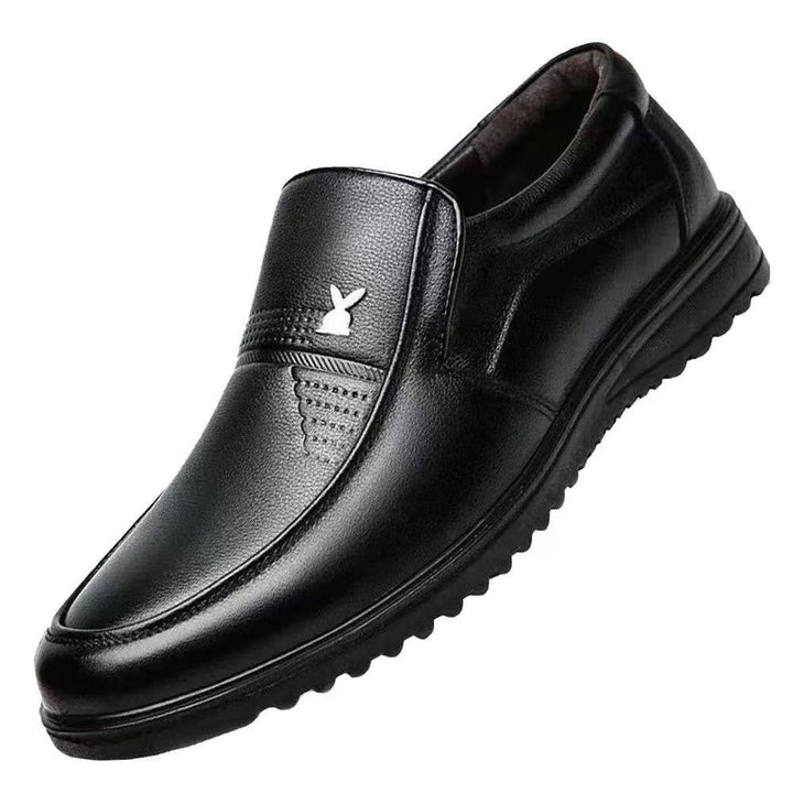Men's Elegant Leather-Look Slip-On with Non-Slip Profile Sole Mune Fashion