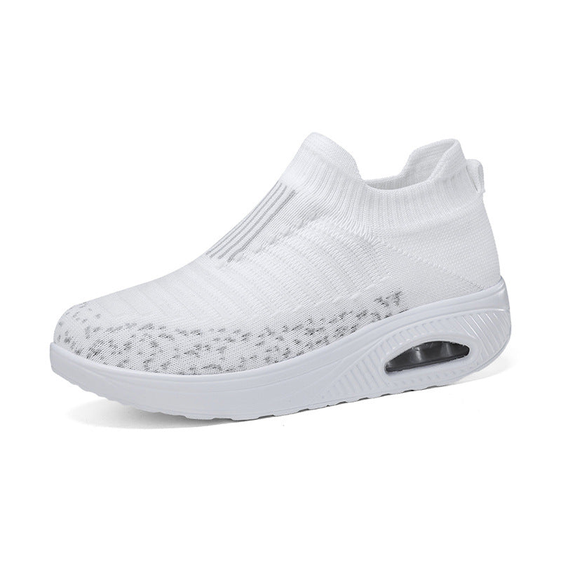 Women's knitted slip-on walking sneakers with anatomical pronation support, air-cushioned midsole, and sock-like shaft Mune Fashion