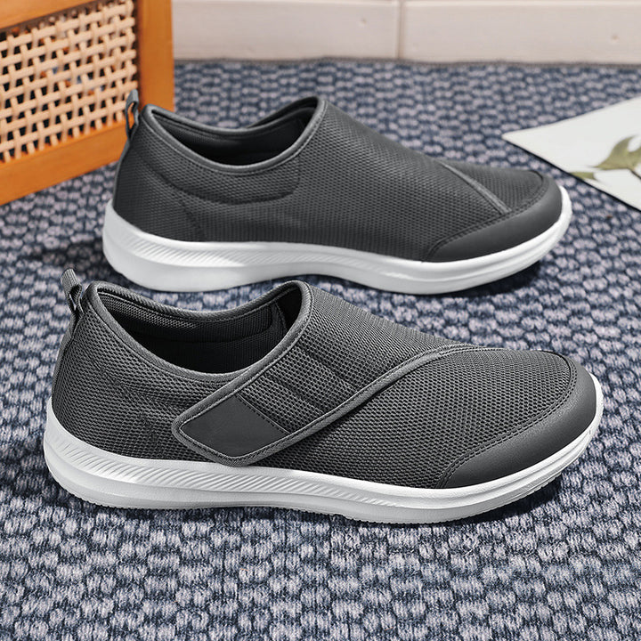 Men's breathable leisure shoe in slip-on style with Velcro fastening and padded comfort sole Mune Fashion