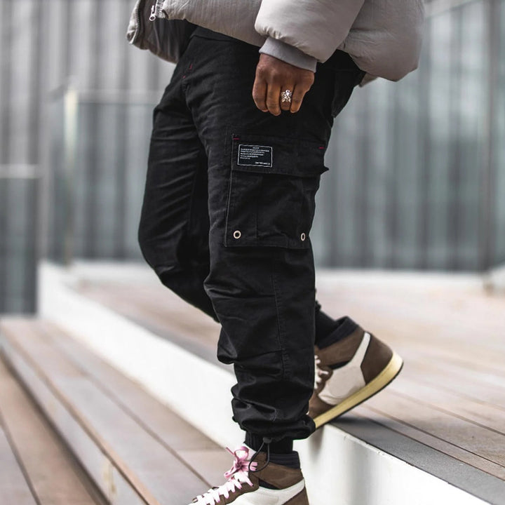 Men's nan urban Utility Jogger with buttoned cargo pockets and adjustable ankle drawstring Mune Fashion