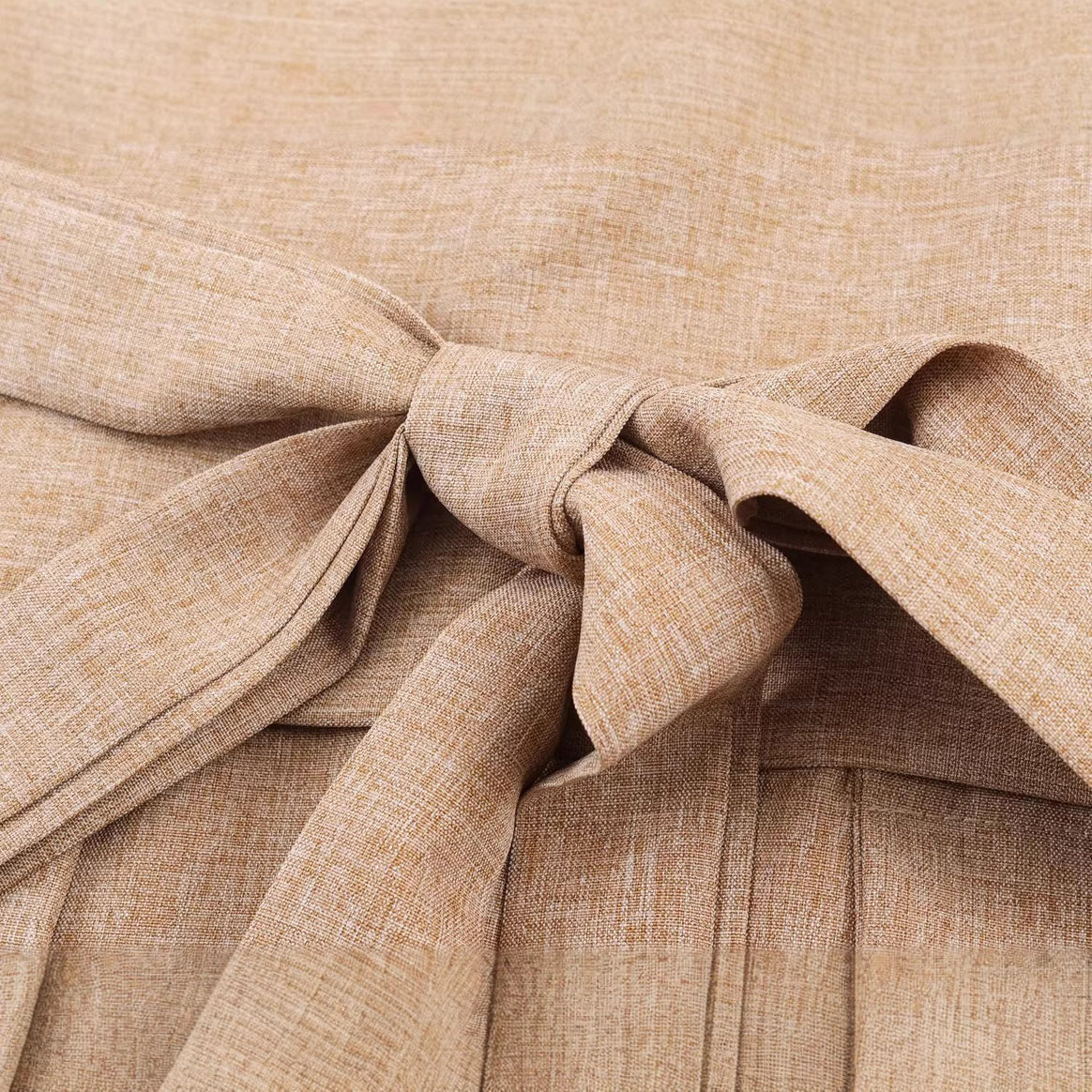 Women's Sleeveless Tailored Linen Look Vest with Shawl Collar and Ties Belt Mune Fashion