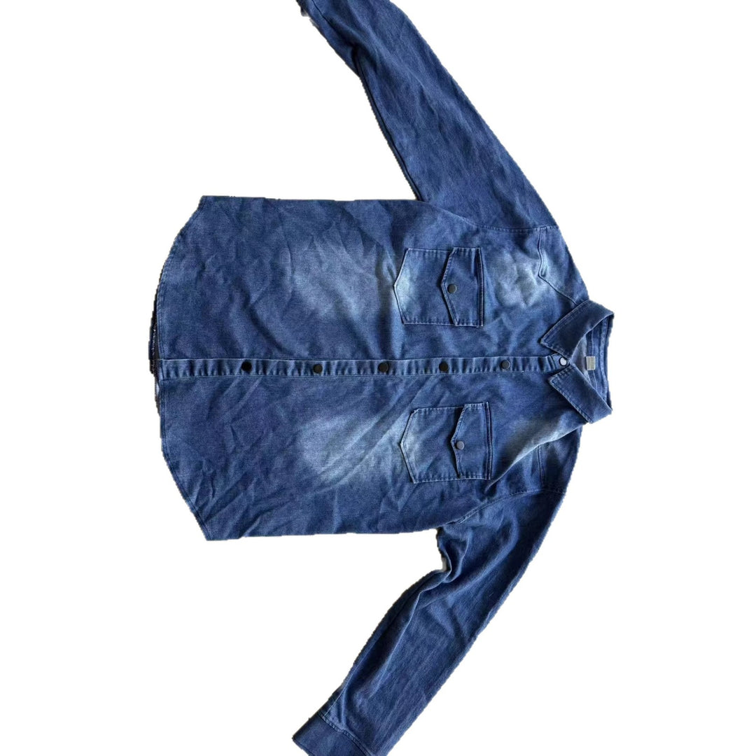 Men's loosely cut denim overshirt with flap pockets and rounded hem Mune Fashion