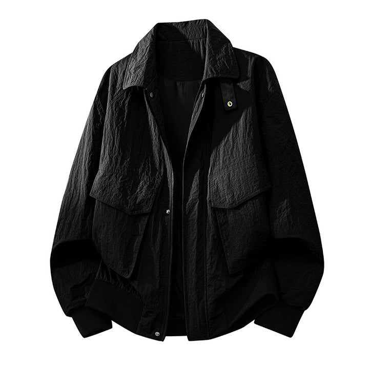 Men's lighter field bomber jacket with generous flap pockets, concealed zip placket and ribbed cuffs Mune Fashion