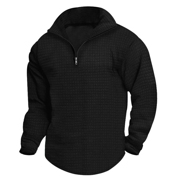 Men's padded thermal half-zip with waffle texture, brushed lining, and rounded hem Mune Fashion