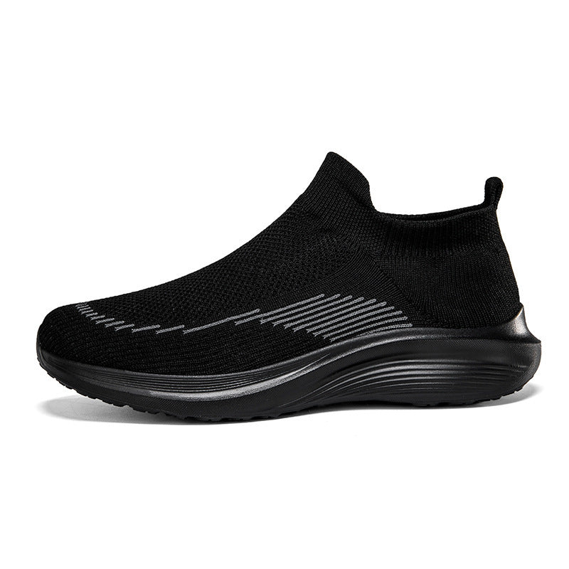 Unisex nan elastic slip-on leisure shoe with sock-like entry, contoured wave cushioning sole and non-slip profile sole Mune Fashion