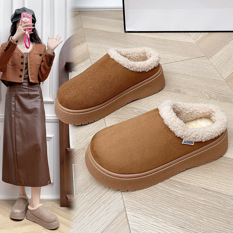 Ladies Cozy Slipper Shoes with High Platform and Teddy Lining Mune Fashion