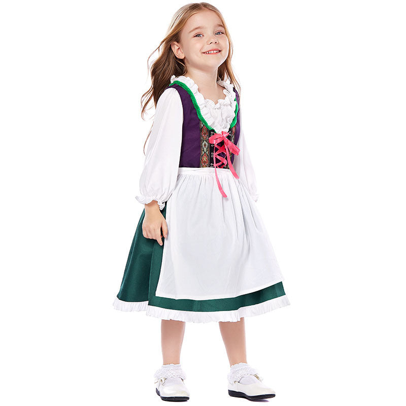 Women's three-piece traditional dress Dirndl costume set with lacing, fitted skirt, and removable Carmen blouse Mune Fashion