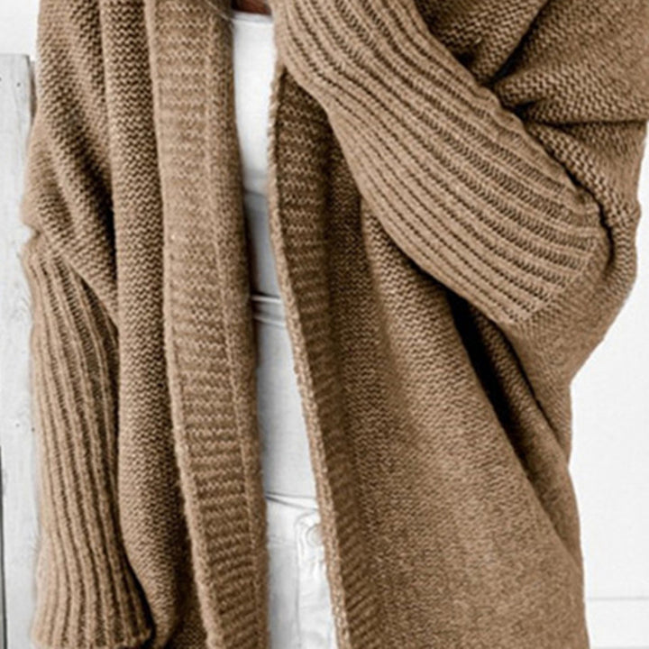 Women's Longline Hooded Knit Cardigan with Open Front Mune Fashion