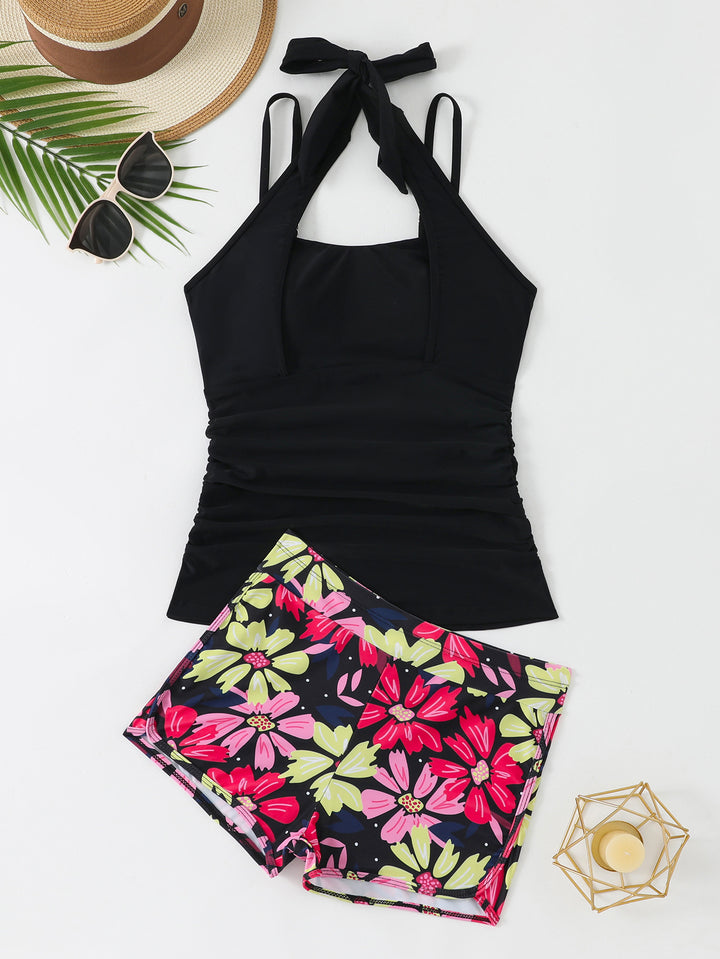 Women's Tankini with Floral Shorts Mune Fashion