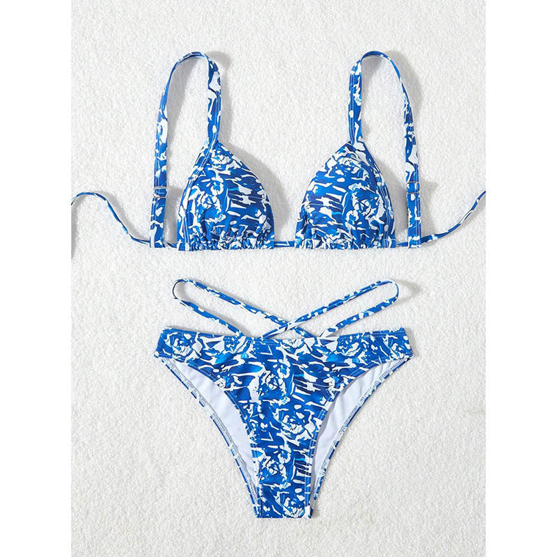 Women's Colorful Triangle Bikini with Adjustable Straps Mune Fashion