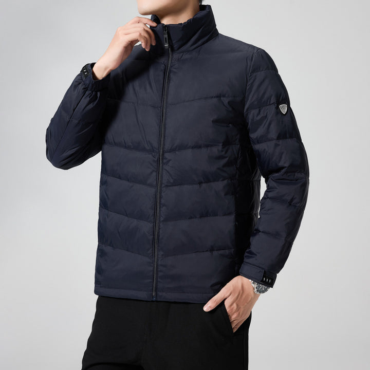 Men's lightweight quilted thermal jacket with stand-up collar and windproof insulation Mune Fashion