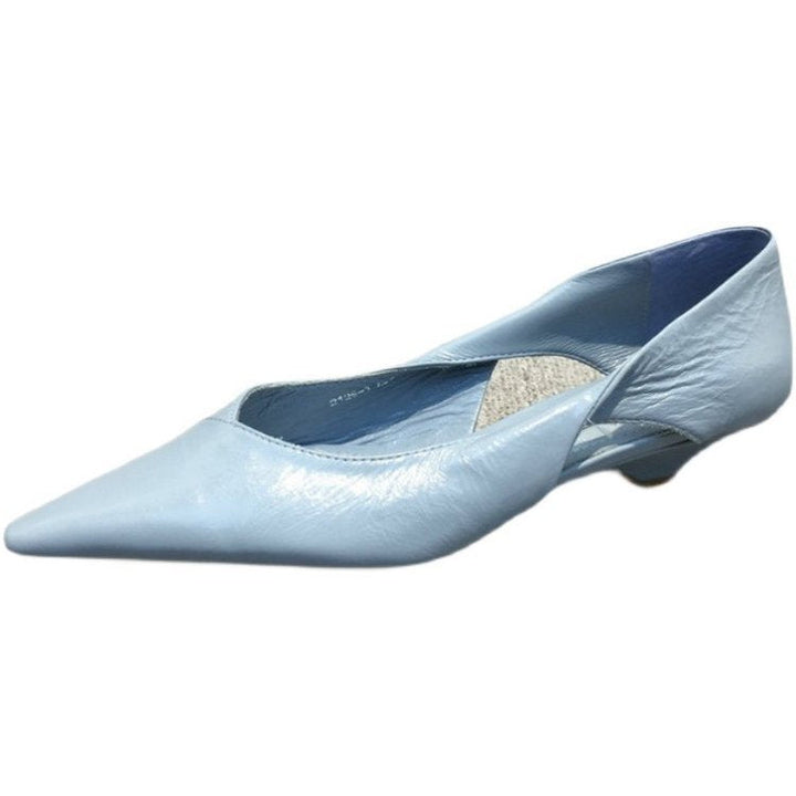 Women Refined Lace Ballet Flats with supple Leather Upper Mune Fashion