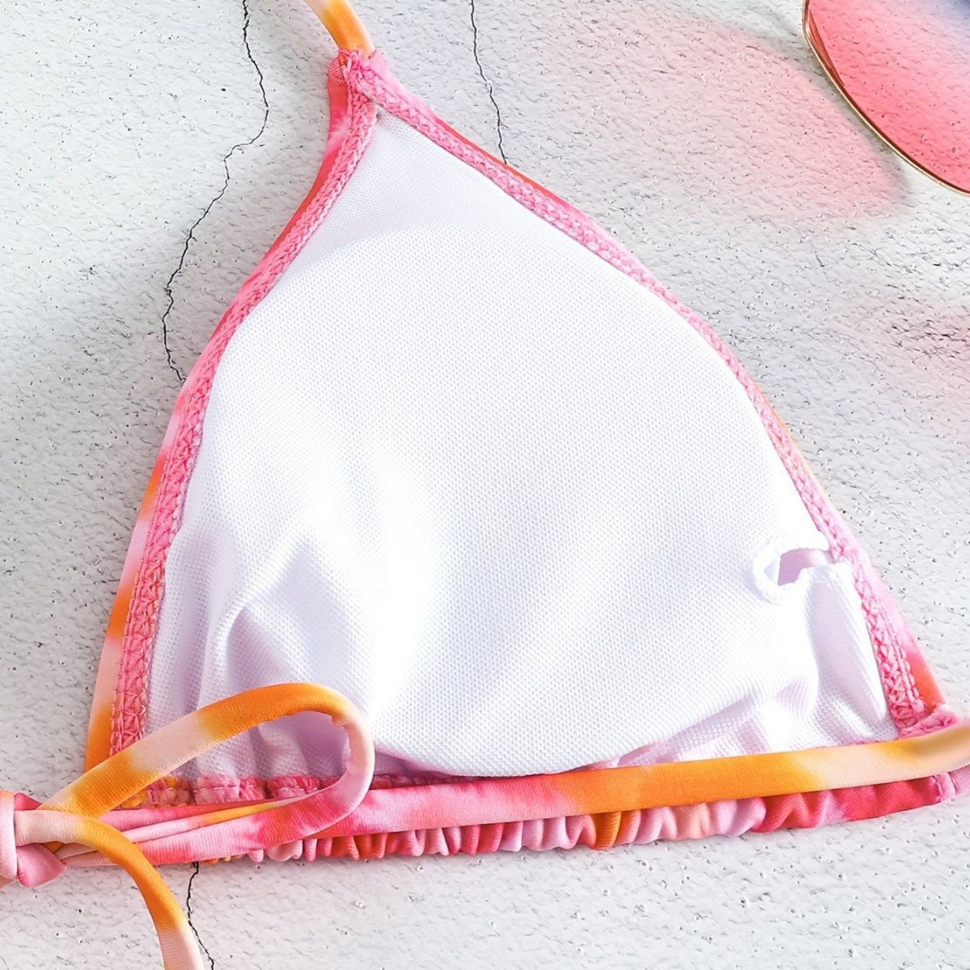 Women Triangle Bikini Set with Wrap Skirt Mune Fashion