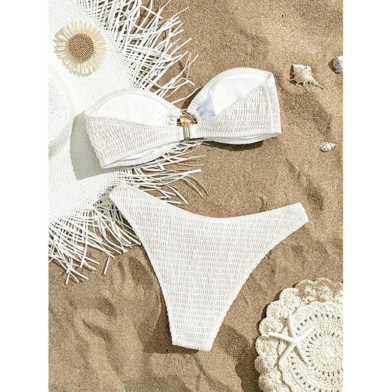 Women's bandeau bikini with intricate knot and elegant jewelry detail Mune Fashion