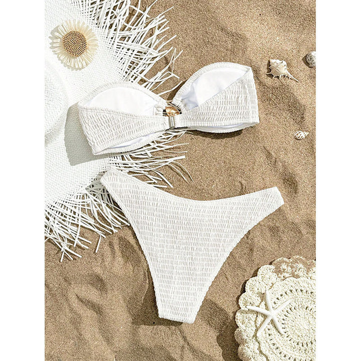 Women's bandeau bikini with intricate knot and elegant jewelry detail Mune Fashion