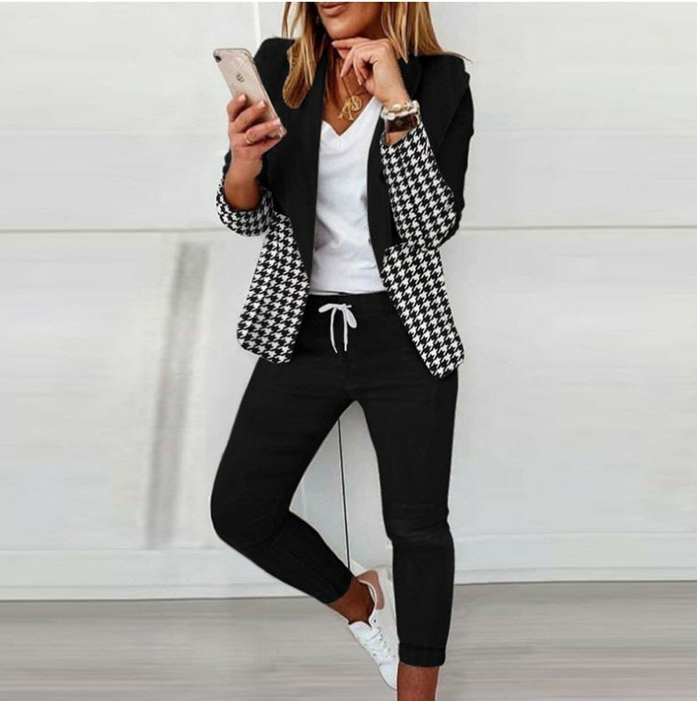 Women's Checked Slim-Fit Jogging Pants with Drawstring and Ankle-Length Cut Mune Fashion