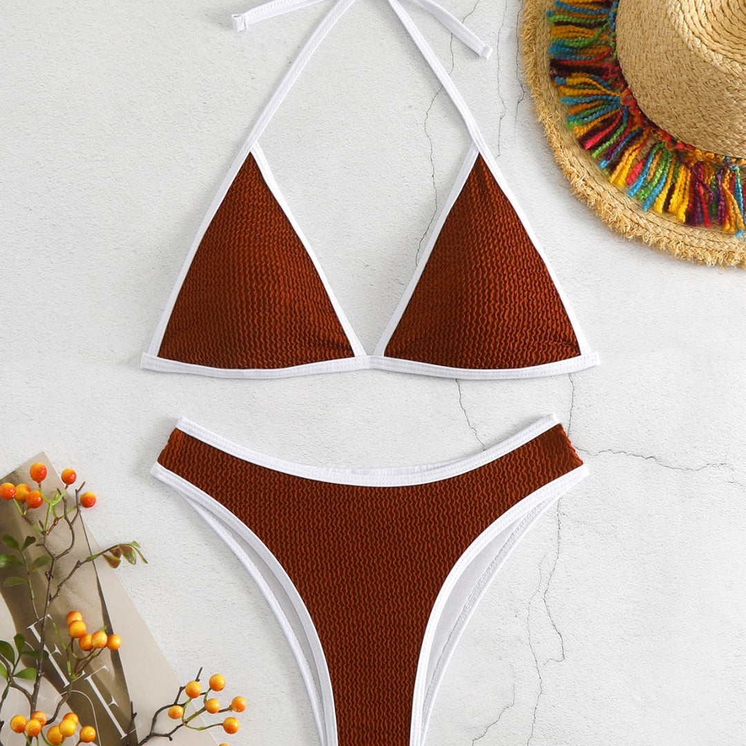 Ladies Triangle Bikini Set with contrasting trims Mune Fashion
