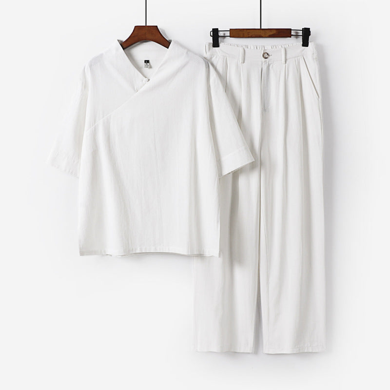 Unisex Locker fitting lounge set in kimono style with three-quarter sleeves and elastic waistband trousers Mune Fashion