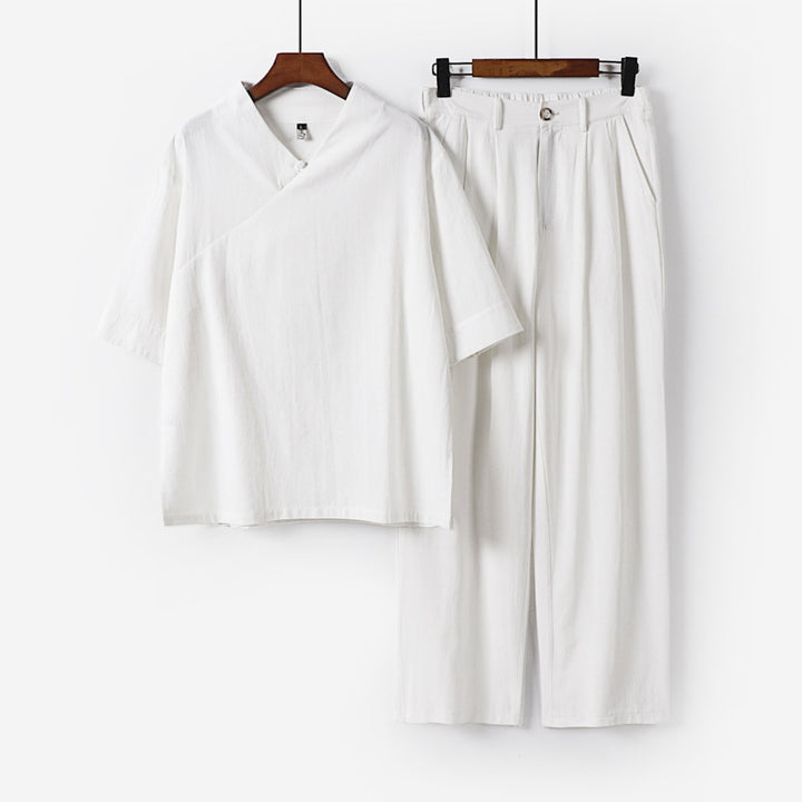Unisex Locker fitting lounge set in kimono style with three-quarter sleeves and elastic waistband trousers Mune Fashion