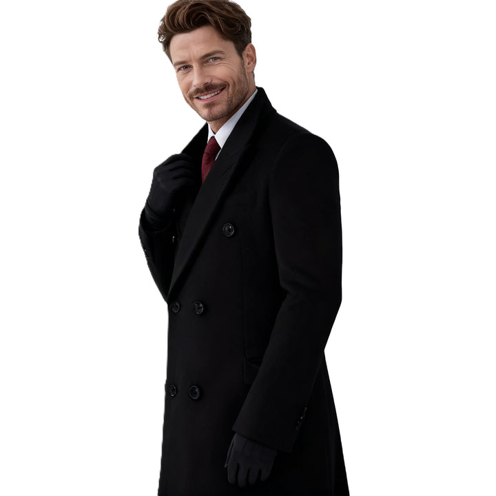 Men's Double-Breasted City Coat made of Wool Blend with Tailored Silhouette Mune Fashion