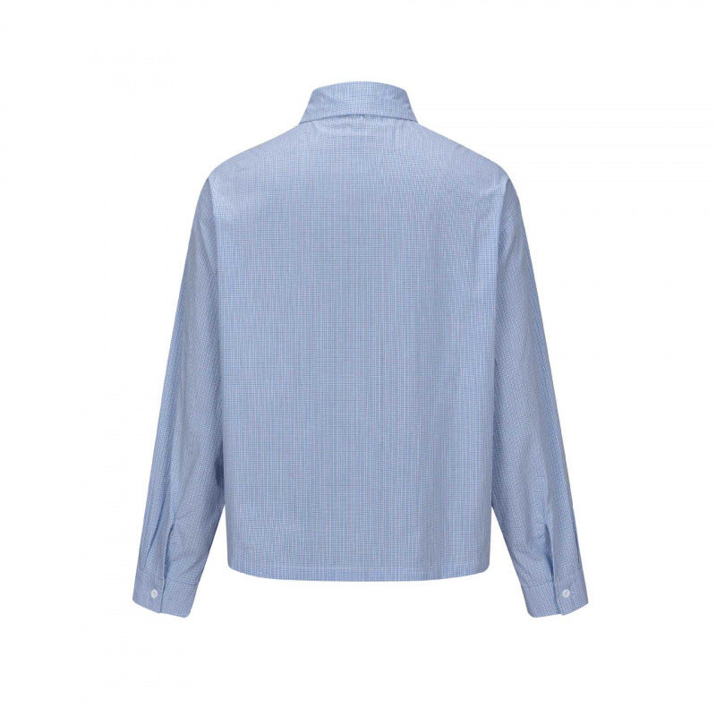 Unisex Boxy Cut Overshirt in fine Vichy check with shirt collar Mune Fashion