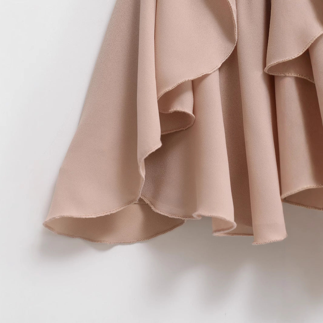 Women's midi skirt with tiered ruffles and elastic waistband Mune Fashion